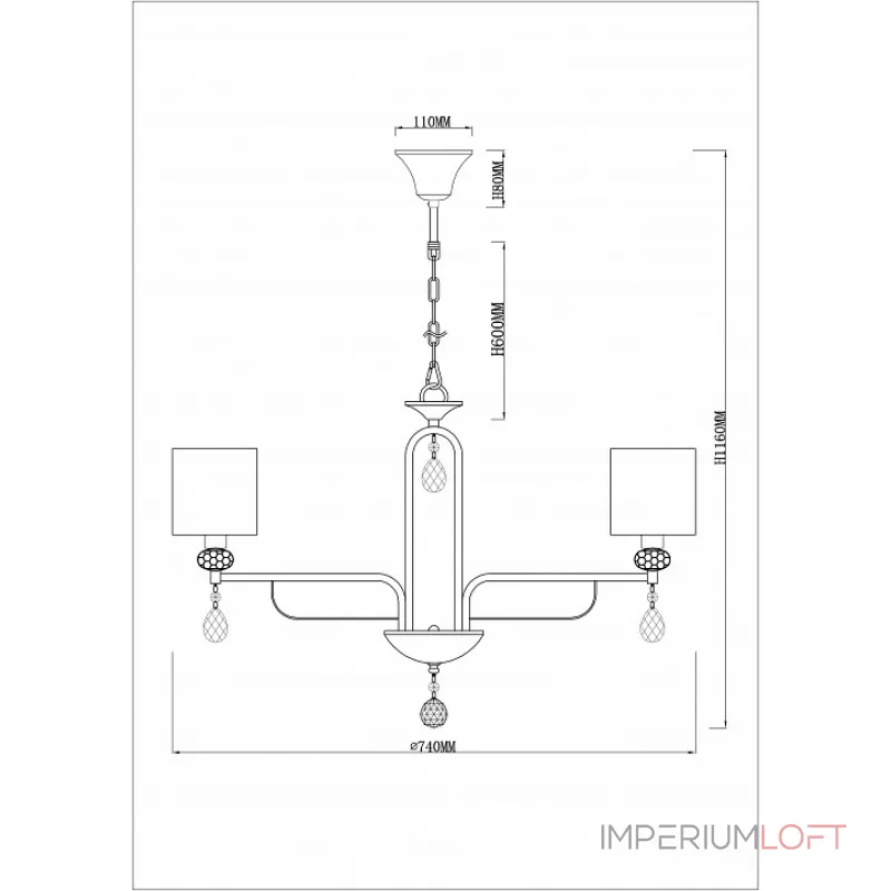 Подвесная люстра Rivoli Flirt P8 CR Б0037684 Подвесная люстра Rivoli Flirt P8 CR Б0037684