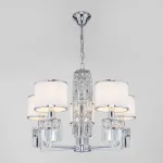 Подвесная люстра Eurosvet Zaffiro 10099/5 хром/прозрачный хрусталь Strotskis (новый абажур) от ImperiumLoft
