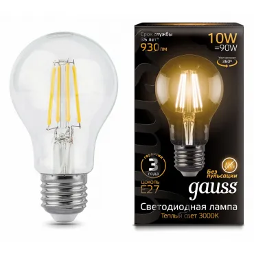 Лампа светодиодная Gauss E27 10Вт 2700K 102802110 от ImperiumLoft