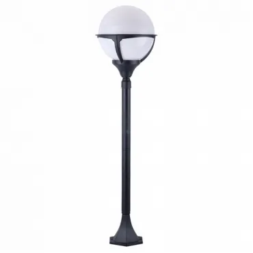Наземный высокий светильник Arte Lamp Monaco A1496PA-1BK Цвет арматуры черный Цвет плафонов белый