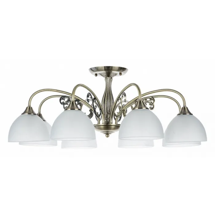 Люстра на штанге Arte Lamp Spica A3037PL-8AB Цвет арматуры Коричневый Цвет плафонов Белый от ImperiumLoft