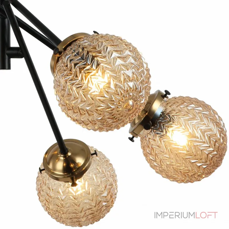 Люстра на штанге Stilfort Sinus 2140/06/06P Цвет плафонов кремовый Цвет арматуры черный