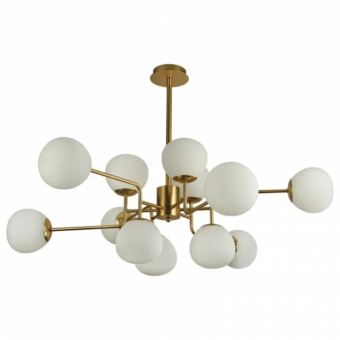 Люстра на штанге Maytoni Erich MOD221-PL-12-G Цвет арматуры золото Цвет плафонов белый от ImperiumLoft