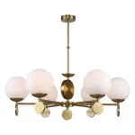 Люстра на штанге Stilfort Marsela 2141/05/06P Цвет арматуры бронза Цвет плафонов белый