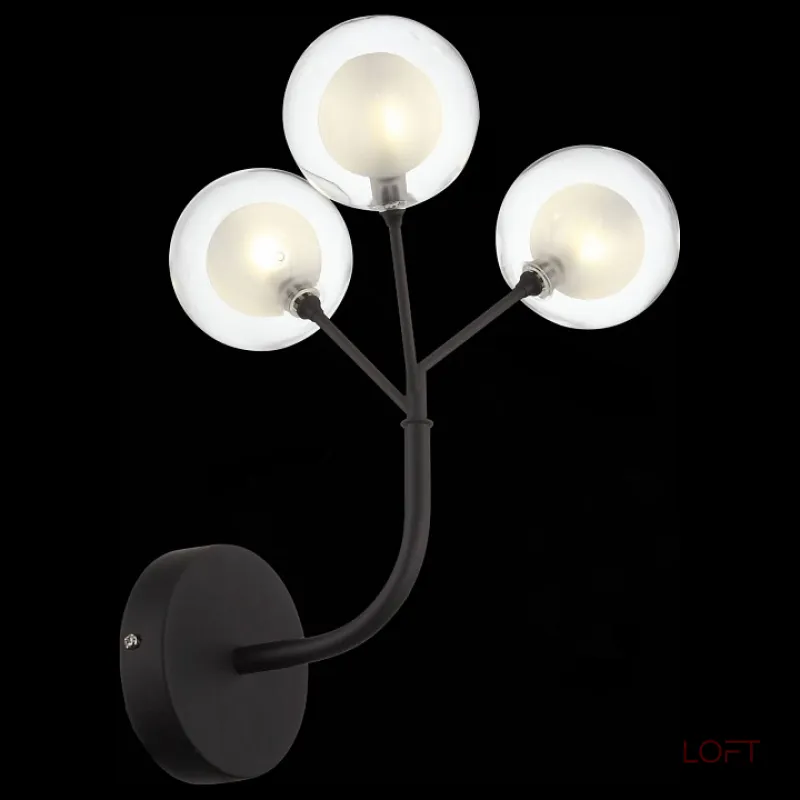 Бра ST-Luce Demele SL376.401.03 Цвет арматуры черный Цвет плафонов белый