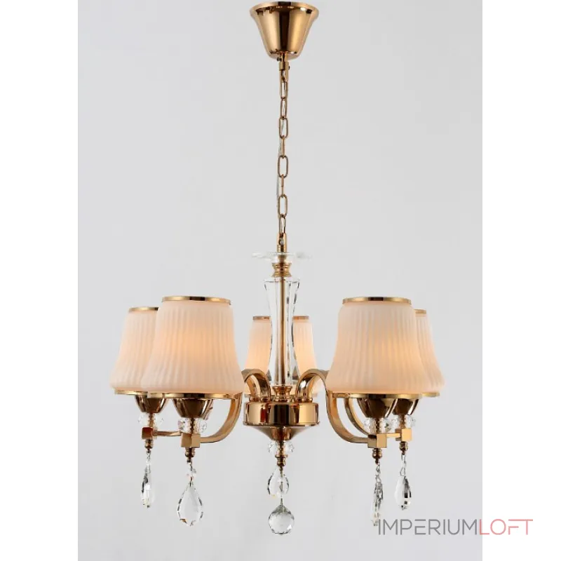 Подвесная люстра Rivoli Herta Б0050254 Цвет арматуры золото Цвет плафонов белый Подвесная люстра Rivoli Herta Б0050254 Цвет арматуры золото Цвет плафонов белый