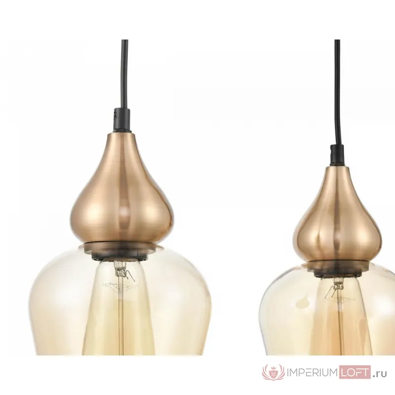 Подвесной светильник Vele Luce Simone VL5564P13 Цвет арматуры латунь Цвет плафонов янтарный от ImperiumLoft