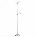 Торшер с подсветкой Arte Lamp Duetto A9569PN-2SS Цвет арматуры серебро Цвет плафонов белый от ImperiumLoft