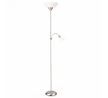 Торшер с подсветкой Arte Lamp Duetto A9569PN-2SS Цвет арматуры серебро Цвет плафонов белый