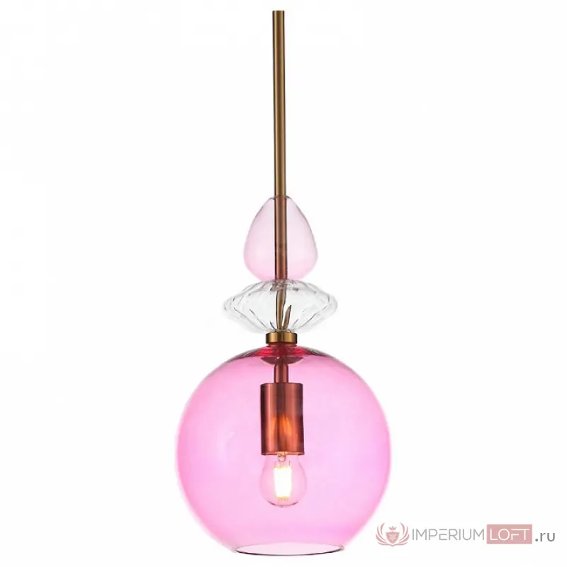 Подвесной светильник ST-Luce Illuvio SL1147.603.01 Цвет арматуры золото Цвет плафонов розовый от ImperiumLoft