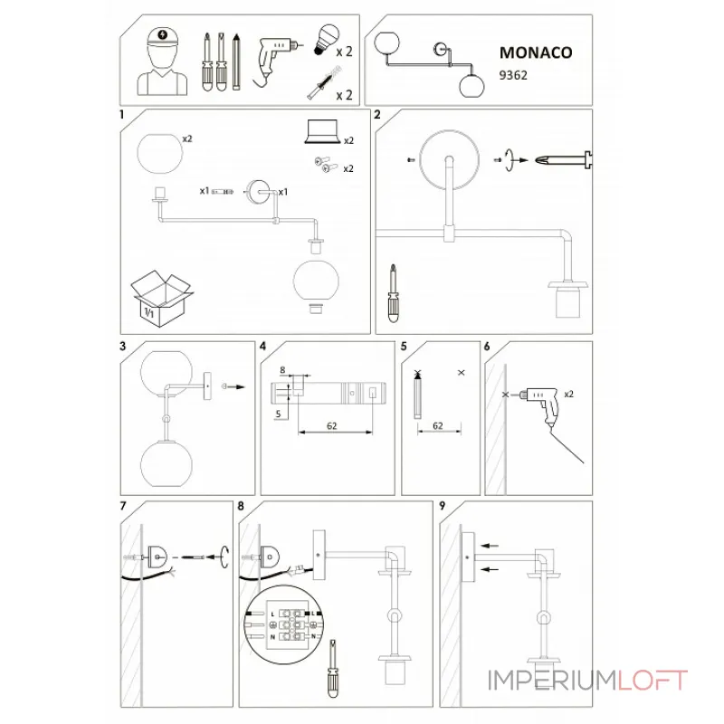 Накладной светильник Nowodvorski Monaco 9362 от ImperiumLoft