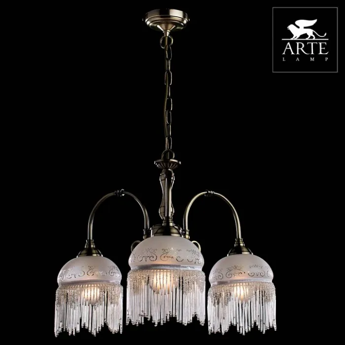 Подвесная люстра Arte Lamp Victoriana A3191LM-3AB Цвет арматуры бронза Цвет плафонов белый от ImperiumLoft