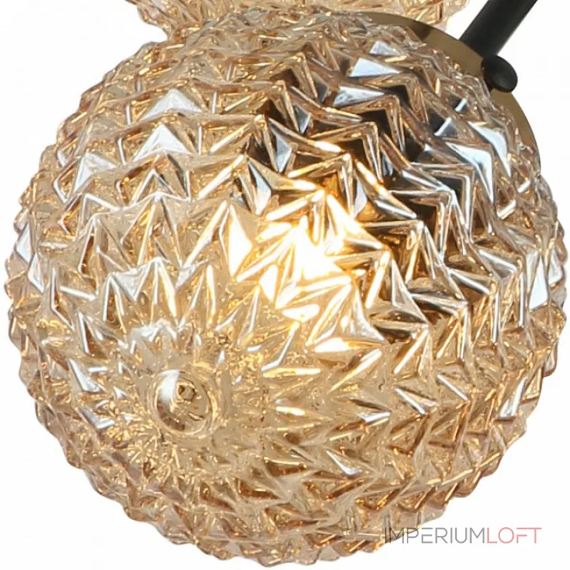 Люстра на штанге Stilfort Sinus 2140/06/06P Цвет плафонов кремовый Цвет арматуры черный