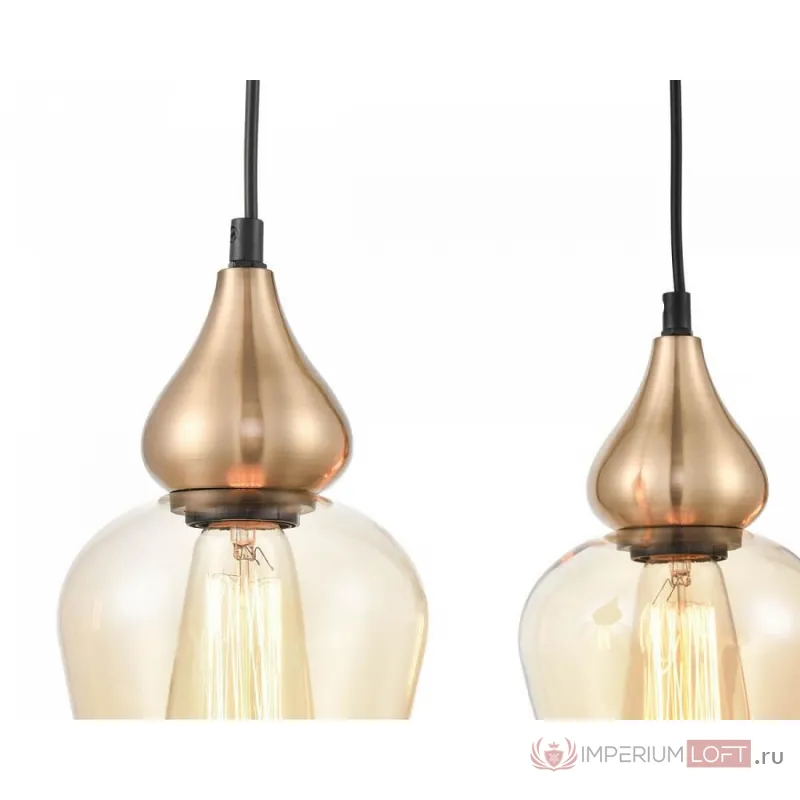 Подвесной светильник Vele Luce Simone VL5564P13 Цвет арматуры латунь Цвет плафонов янтарный от ImperiumLoft