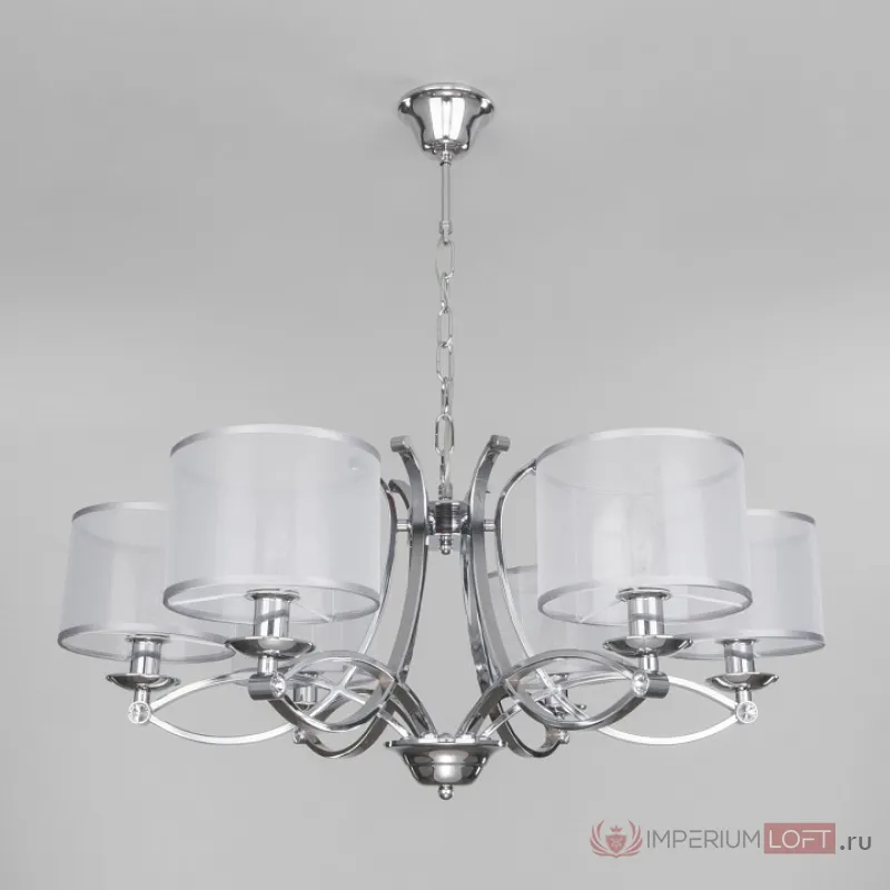 Подвесная люстра Eurosvet Fabiola 60109/6 хром Цвет арматуры хром Цвет плафонов серебро от ImperiumLoft