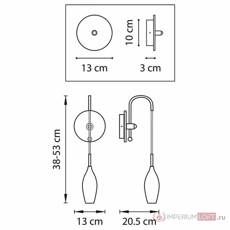 Бра Lightstar Pentola 803521 Цвет арматуры хром Цвет плафонов прозрачный от ImperiumLoft