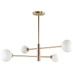 Люстра на штанге Lumion Estelle 4418/4C Цвет арматуры золото Цвет плафонов белый от ImperiumLoft