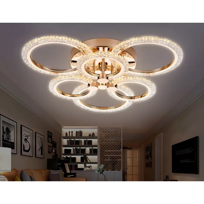 Накладной светильник Ambrella Original 1 FA418/3+3 GD золото 90W 580*540*120 (ПДУ РАДИО 2.4G) Цвет арматуры золото Цвет плафонов прозрачный от ImperiumLoft