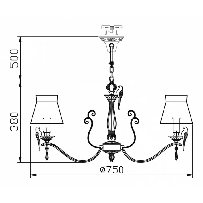 Подвесная люстра Maytoni Bird ARM013-08-W Цвет арматуры белый Цвет плафонов белый от ImperiumLoft