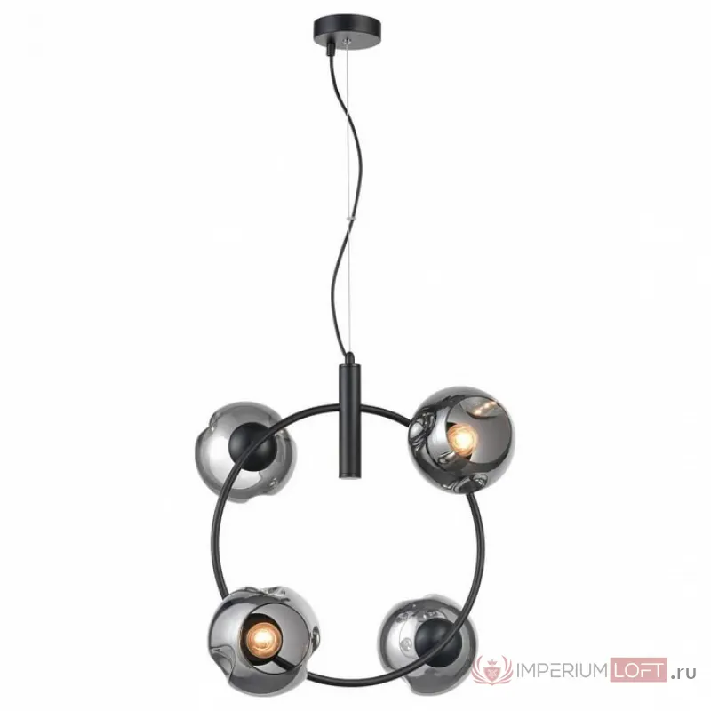 Подвесной светильник Vele Luce Astoria 742 VL5002P42 Цвет арматуры черный Цвет плафонов серый от ImperiumLoft