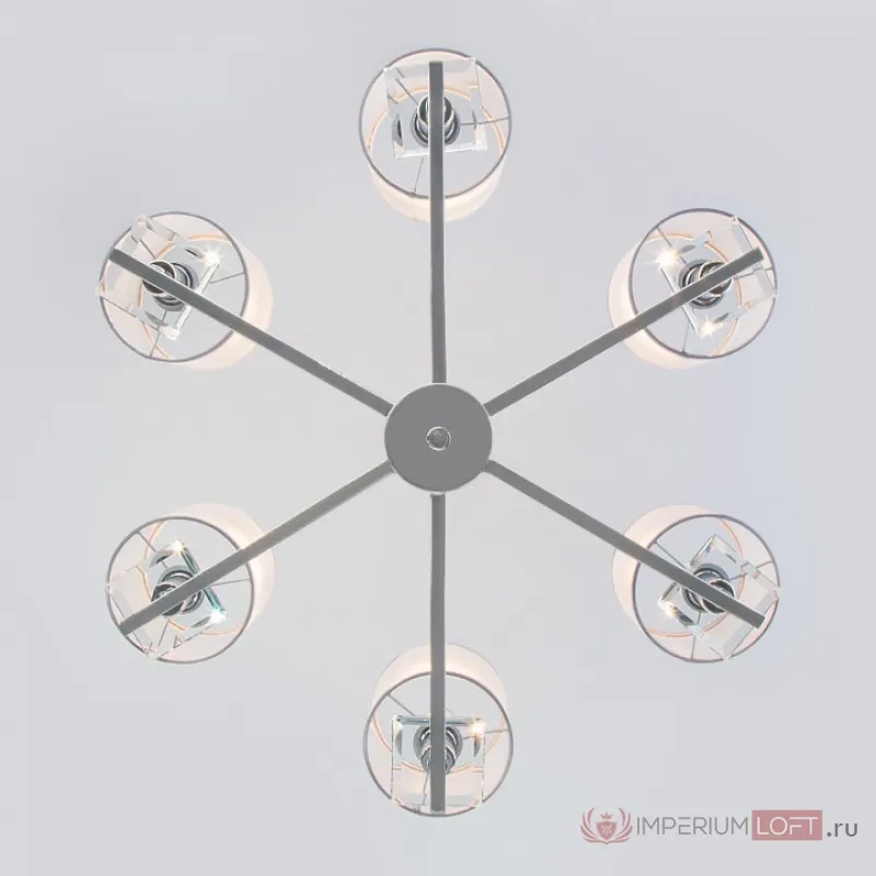 Подвесная люстра Eurosvet Fargo 60108/6 хром Цвет арматуры хром Цвет плафонов серебро от ImperiumLoft