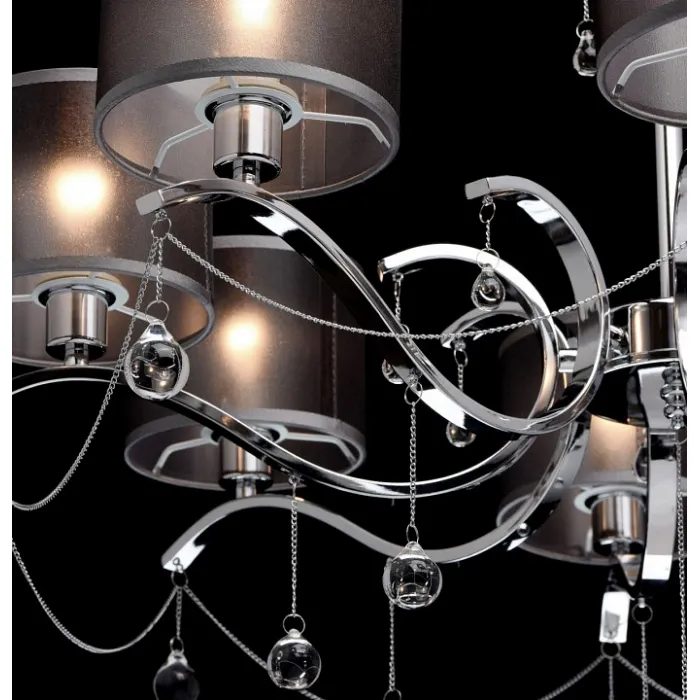 Подвесная люстра MW-Light Федерика 82 379019108 Цвет арматуры хром Цвет плафонов черный от ImperiumLoft