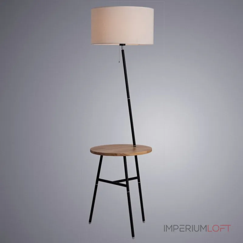 Торшер с полкой Arte Lamp Combo A9202PN-1BK Цвет плафонов белый Цвет арматуры черный