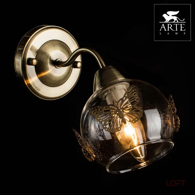Бра Arte Lamp Alessandra A5004AP-1AB Цвет арматуры бронза Цвет плафонов бронза