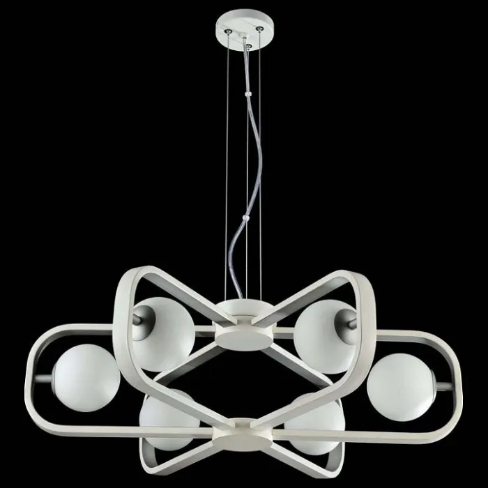 Подвесная люстра Maytoni Avola MOD431-PL-06-WS Цвет арматуры серебро Цвет плафонов белый от ImperiumLoft