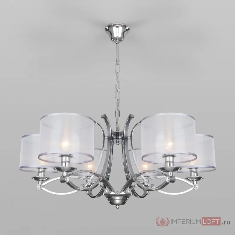 Подвесная люстра Eurosvet Fabiola 60109/6 хром Цвет арматуры хром Цвет плафонов серебро от ImperiumLoft