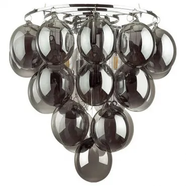 Подвесной светильник Odeon Light Grape 4797/6 Цвет плафонов серый Цвет арматуры хром