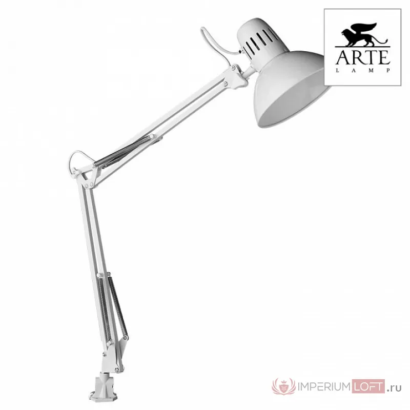 Настольная лампа офисная Arte Lamp Senior A6068LT-1WH Цвет арматуры белый Цвет плафонов белый от ImperiumLoft