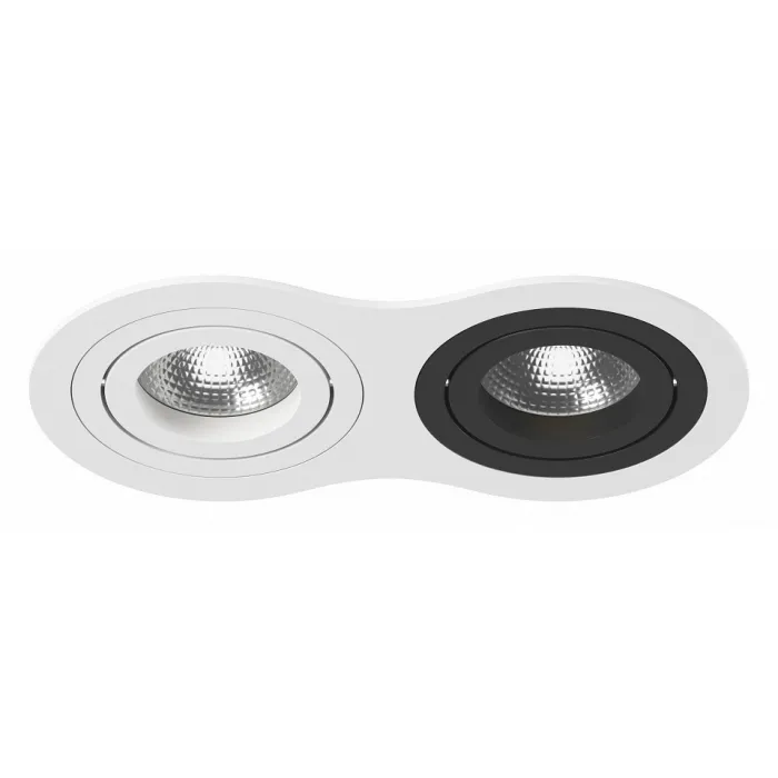 Встраиваемый светильник Lightstar Intero 16 double round i6260607 Цвет арматуры черно-белый Цвет плафонов белый от ImperiumLoft