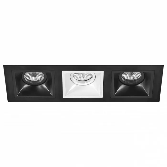 Встраиваемый светильник Lightstar Domino D537070607 цвет арматуры черно-белый от ImperiumLoft