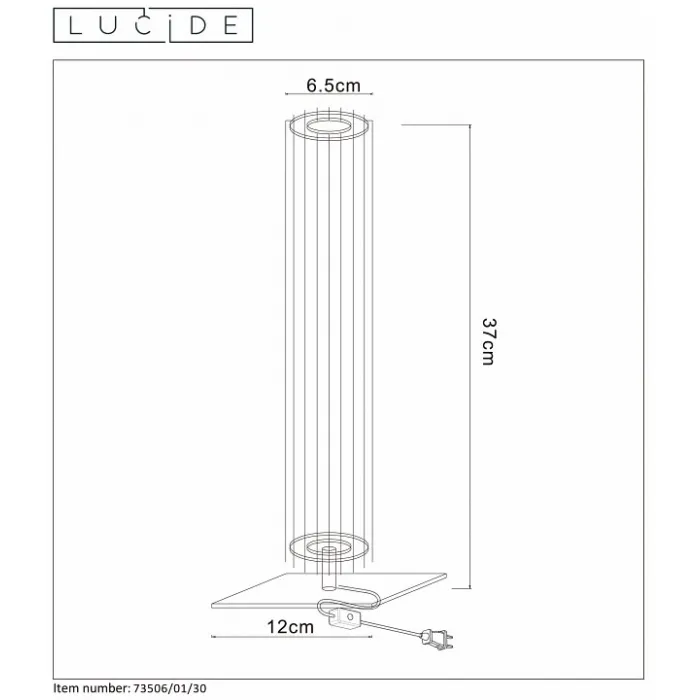 Настольная лампа декоративная Lucide Lionel 73506/01/30 Цвет арматуры черный Цвет плафонов черный от ImperiumLoft