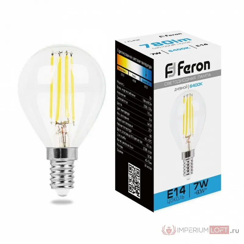 Лампа светодиодная Feron LB-52 E14 7Вт 6400K 38221 от ImperiumLoft