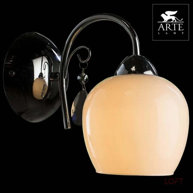 Бра Arte Lamp Millo A9548AP-1CC Цвет арматуры хром Цвет плафонов белый