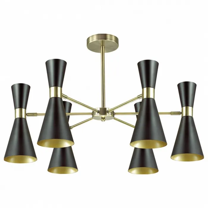 Люстра на штанге Lumion Quinn 3662/6C Цвет арматуры бронза Цвет плафонов черный от ImperiumLoft