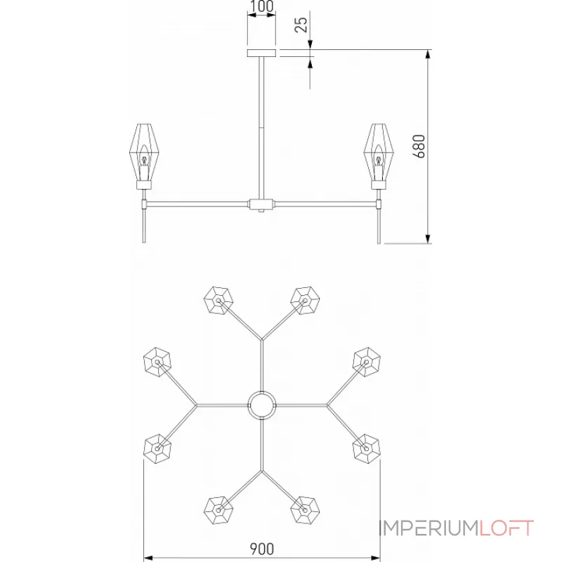 Люстра на штанге 60143/8 Люстра на штанге 60143/8