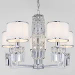 Подвесная люстра Eurosvet Zaffiro 10099/5 хром/прозрачный хрусталь Strotskis (новый абажур) от ImperiumLoft