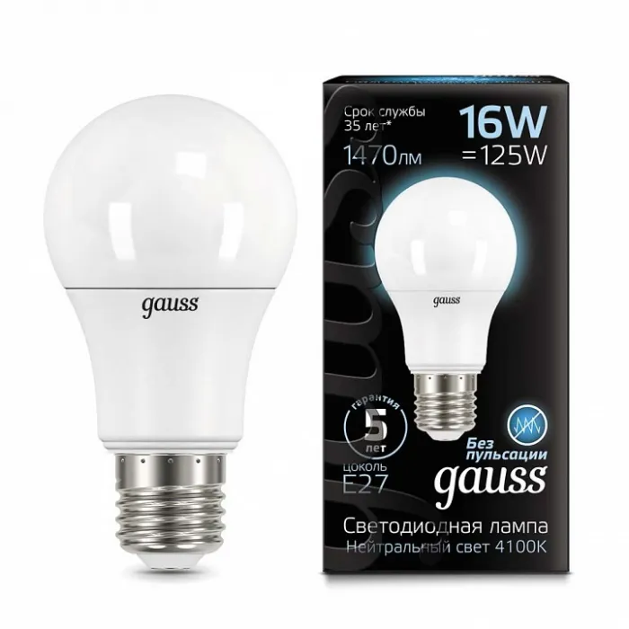 Лампа светодиодная Gauss 1025 E27 16Вт 4100K 102502216 от ImperiumLoft
