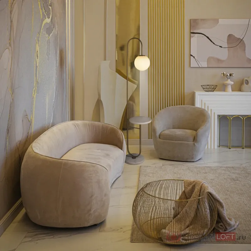 Стол журнальный с торшером Loft it Sonni 10145 Gold от ImperiumLoft