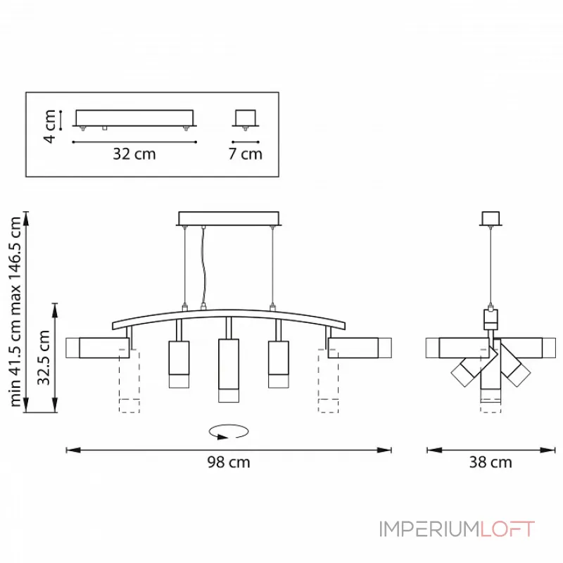 Подвесной светильник Lightstar Rullo LR7353628631 от ImperiumLoft
