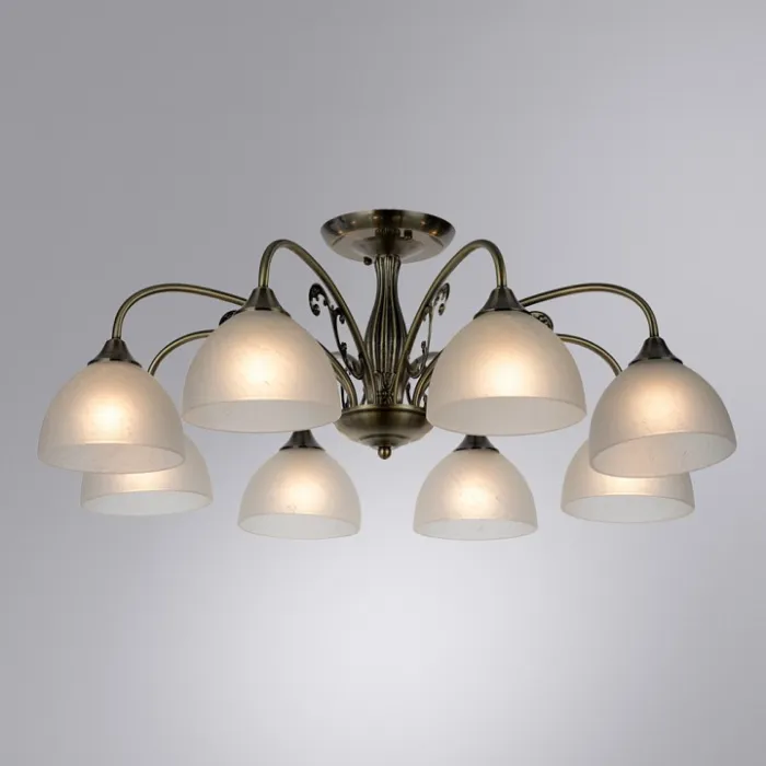Люстра на штанге Arte Lamp Spica A3037PL-8AB Цвет арматуры Коричневый Цвет плафонов Белый от ImperiumLoft