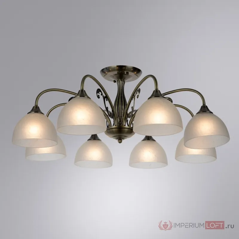 Люстра на штанге Arte Lamp Spica A3037PL-8AB Цвет арматуры Коричневый Цвет плафонов Белый от ImperiumLoft