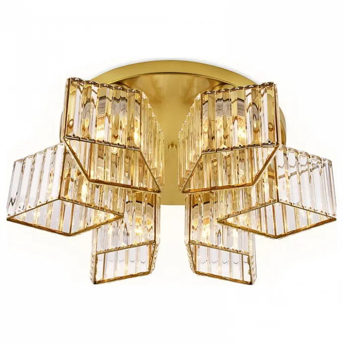 Накладной светильник Ambrella Traditional 3 TR5211/6 GD/CL золото/прозрачный E27/6 max 40W D550*180 Цвет арматуры золото Цвет плафонов янтарный от ImperiumLoft