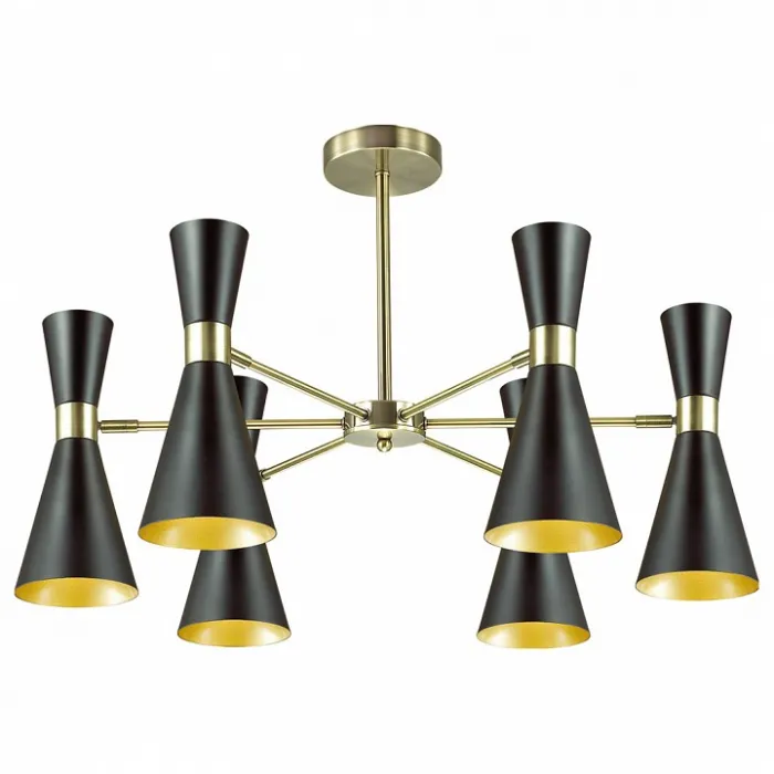 Люстра на штанге Lumion Quinn 3662/6C Цвет арматуры бронза Цвет плафонов черный от ImperiumLoft
