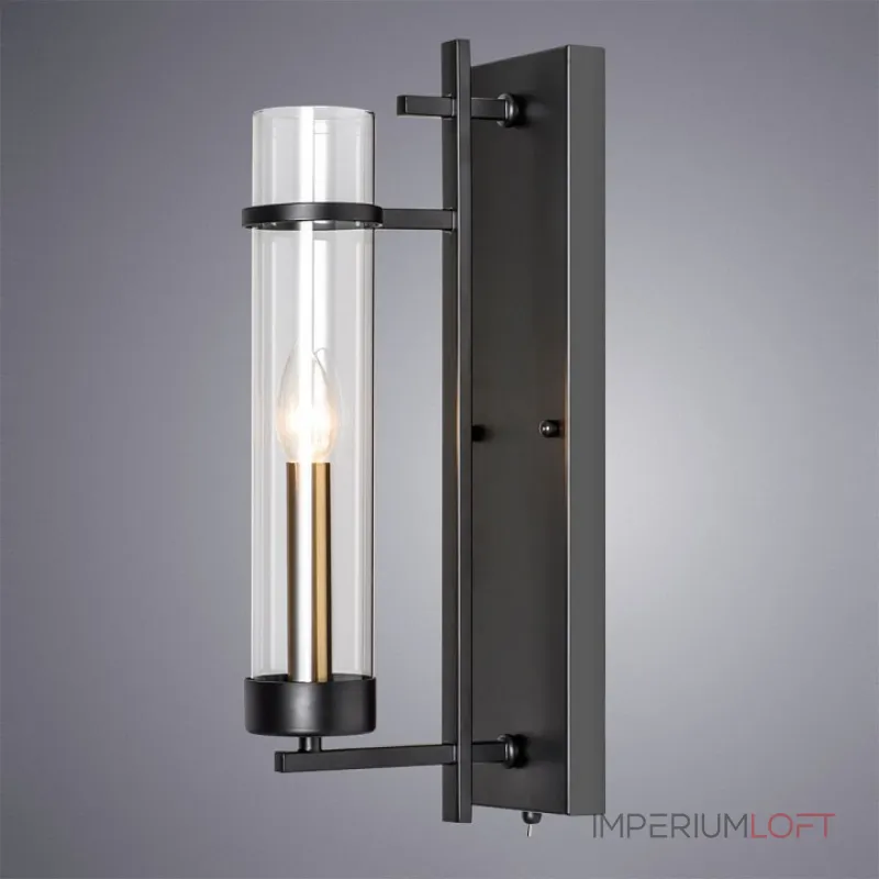 Бра Arte Lamp Hugo A1688AP-1BK Цвет плафонов прозрачный Цвет арматуры черный Бра Arte Lamp Hugo A1688AP-1BK Цвет плафонов прозрачный Цвет арматуры черный