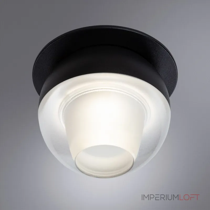 Встраиваемый светильник Arte Lamp Deneb A7249PL-1BK Цвет арматуры Черный Цвет плафонов Серый Встраиваемый светильник Arte Lamp Deneb A7249PL-1BK Цвет арматуры Черный Цвет плафонов Серый