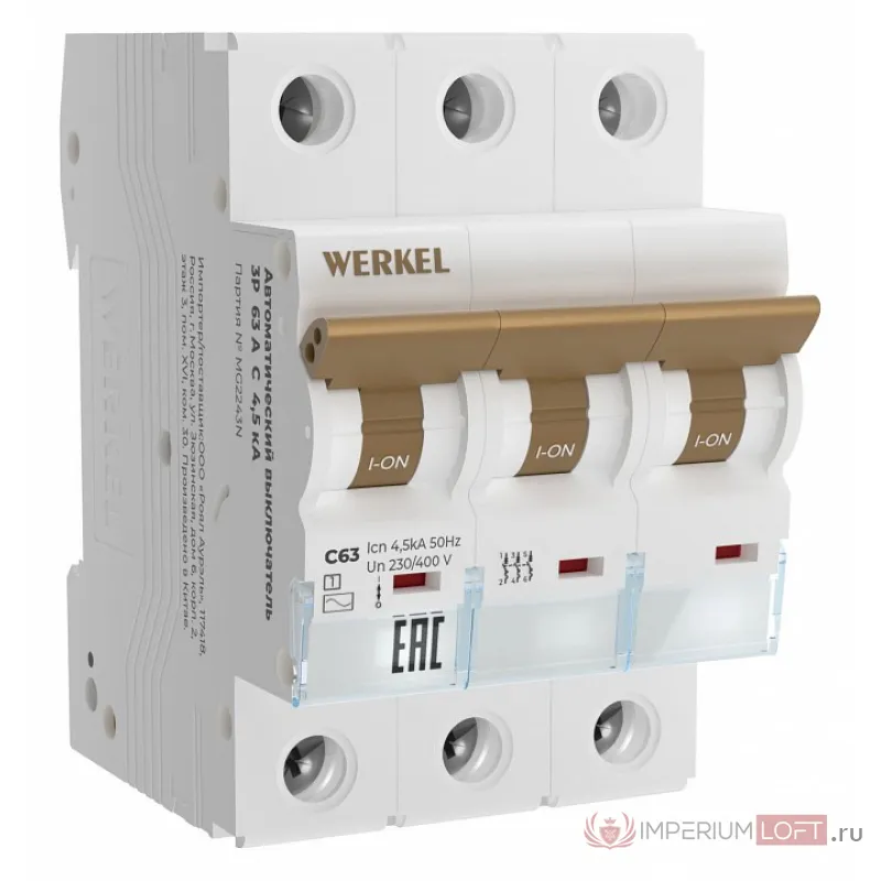 Автоматический выключатель 3P Werkel Автоматические выключатели W903P634 от ImperiumLoft